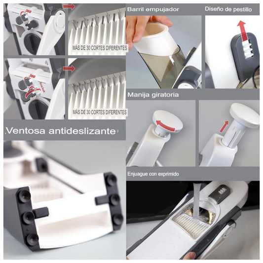 Picador Cortador Verduras Frutas Rayado